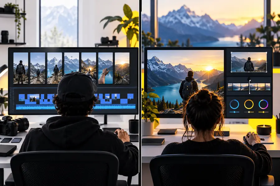 Illustration associated with comparing editing before upload and editing on YouTube