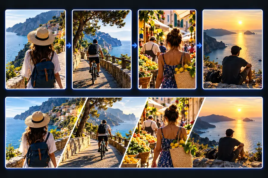Illustrative view representing a photo-led video